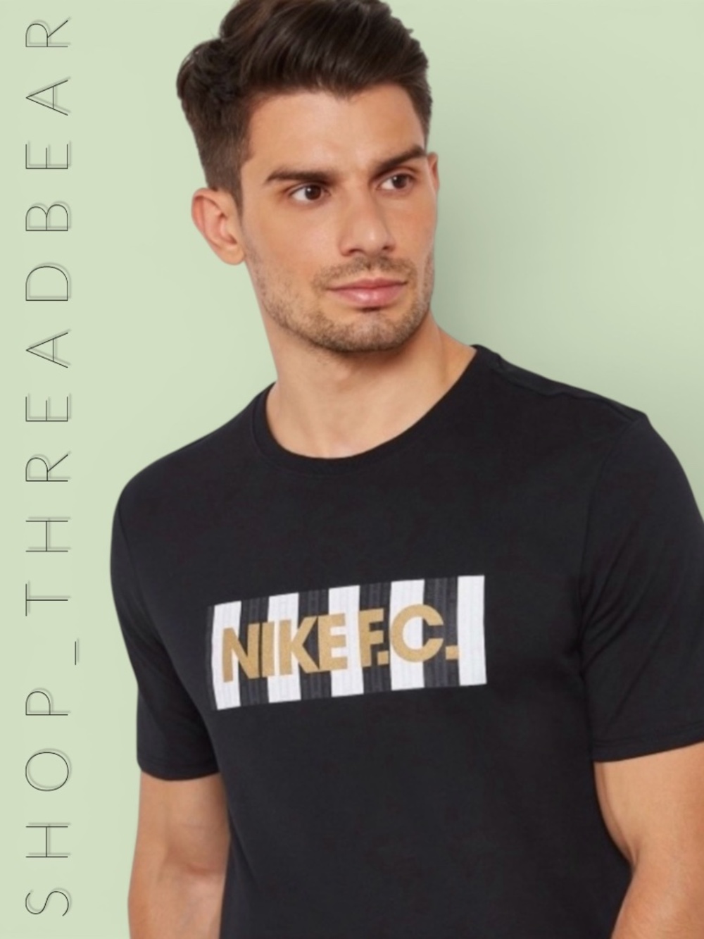 Dri-Fit [Nike ✔️ F.C.] Black Gold NWT Soccer Crew Tee Shirt | Men's Large